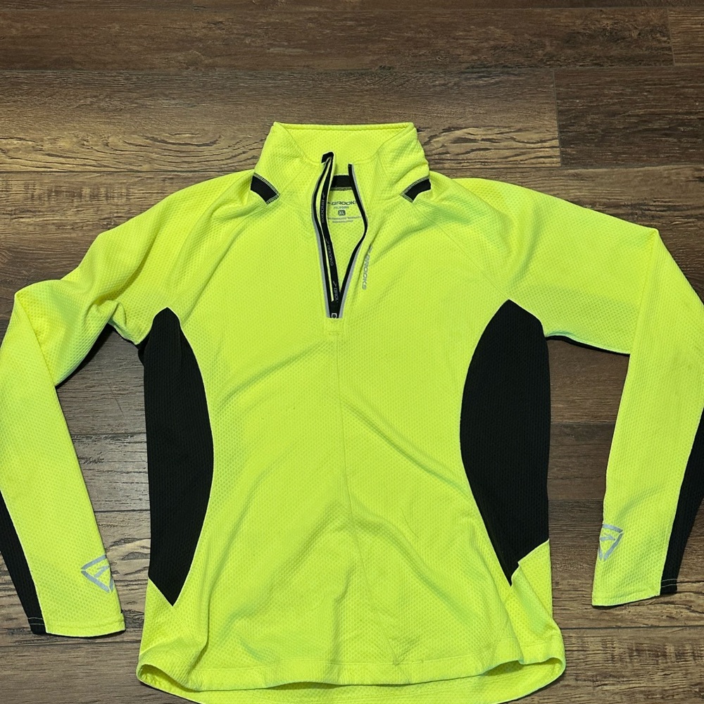 Neon Yellow and Black Quarter-Zip Pullover